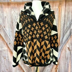 SHEIN BlackBrown cream Oversized Slouchy  Cardigan